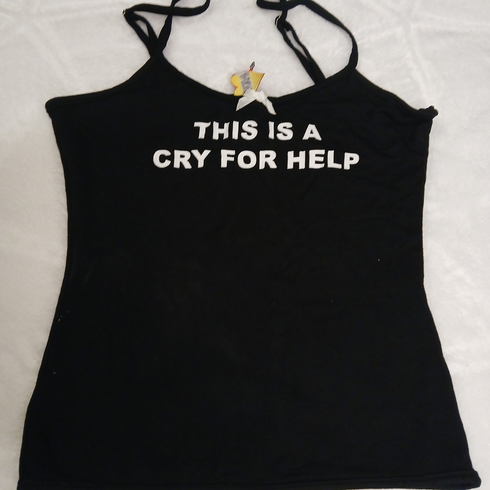 Omighty Black Camisole with Bold Statement